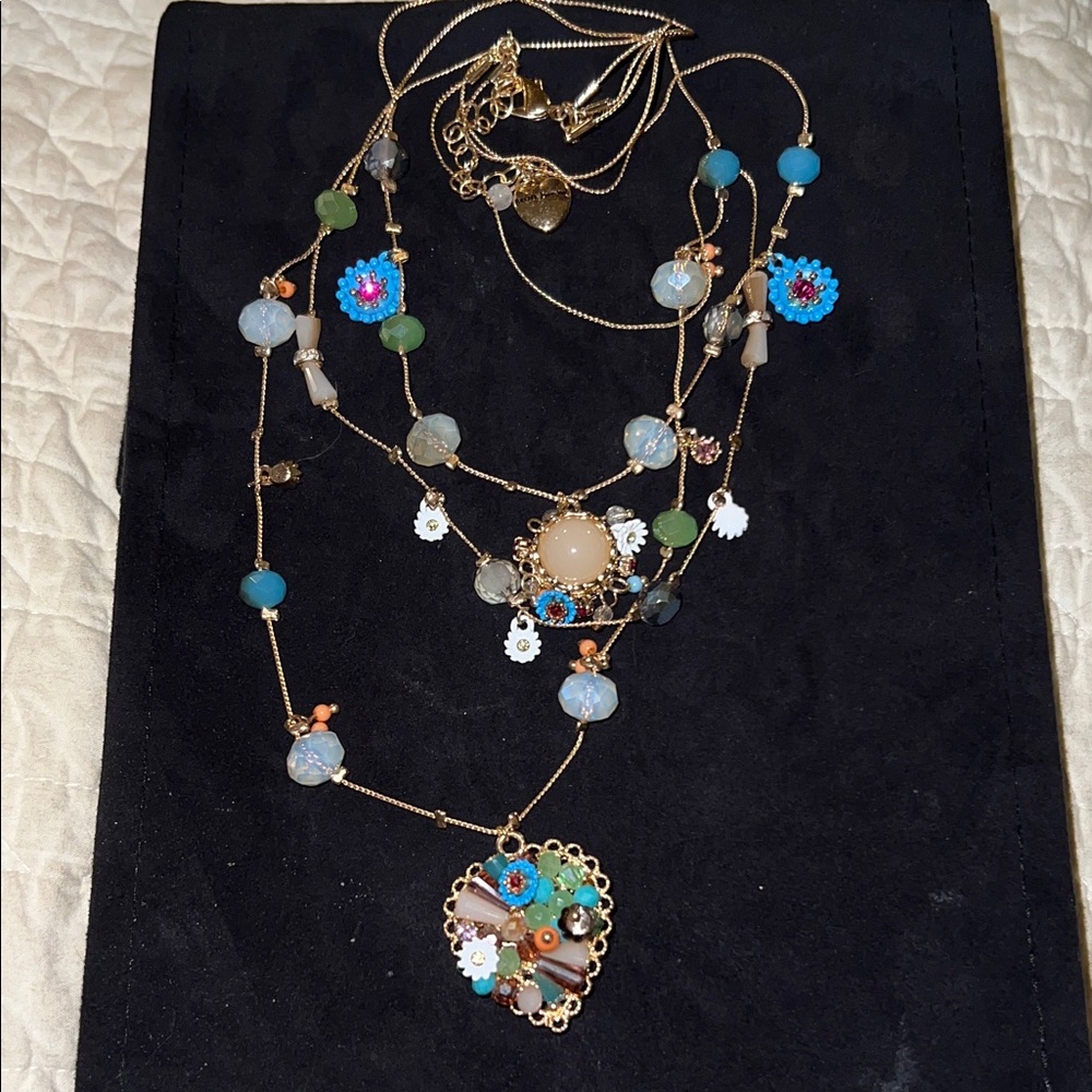 Betsy Johnson Statement Necklace Multi Strand - image 1